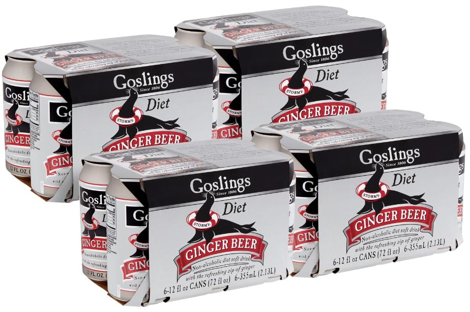 Miniatura 4 de Goslings Latas de cerveza de jengibre Diet de 12 onzas líquidas cada una Cerveza de jengibre sin azúcar para Moscú Mule y mezcladores para bebidas