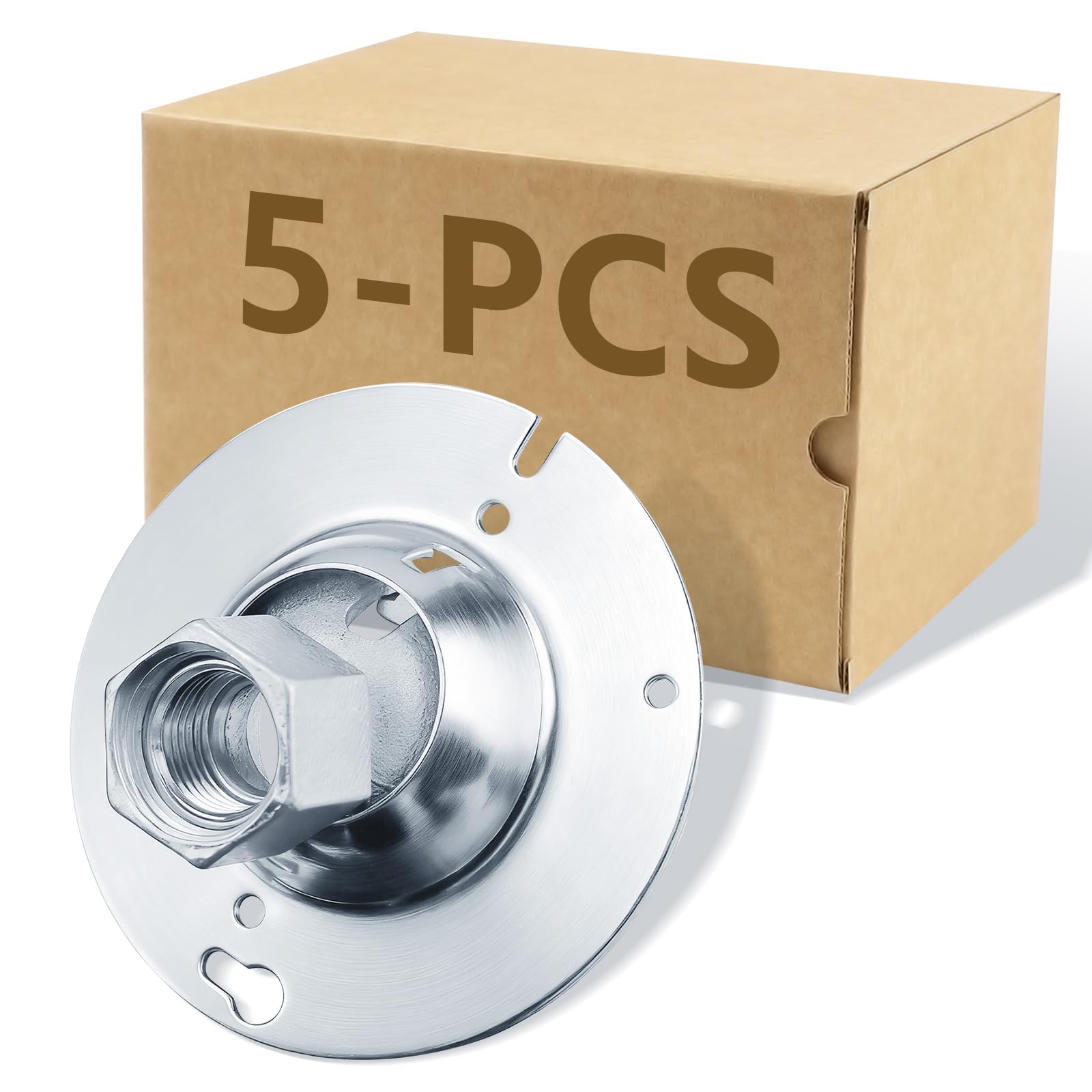 4" Round Swivel Pendant Fixture Hanger Cover for Octagon Electrical Box, 5-Pack Malleable Iron Swivel Hub for 1/2" and 3/4" Conduit, for Pendant Light Fixtures and Security Camera Mounting