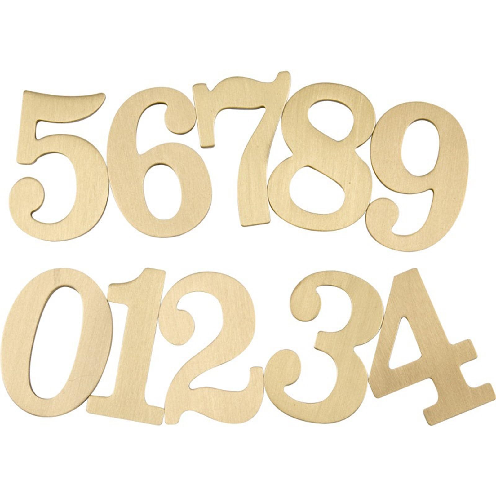 Numeri Civici Da 3 Pollici, Numero Di Porta Moderno In Metallo Ottone, 8 Cm, Lettere Dorate Per Indirizzo Di Cassetta Postale, Segno Decorativo Per Esterni, Per Camera D'hotel, Giardino(1)
