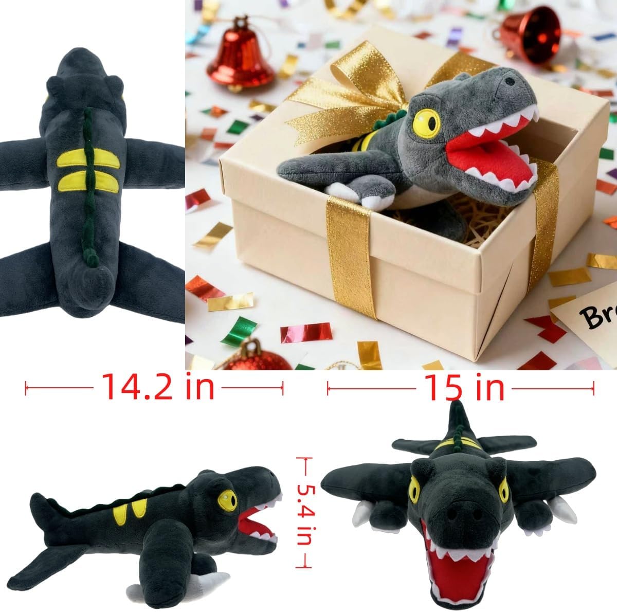 Dinosaur Airplane Plush Toy - Brainrot Inspired Flying Dino Stuffed Animal, Soft dinosaur plush doll for Fans Gift, Home Bedroom Decor&Office，Unique Plushies gift Set for Birthday& Christmas