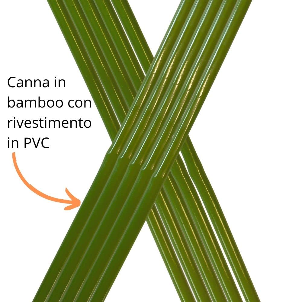 Gutta Bambooplast - Supporto per piante, Sostegno per piante, Canna da giardino Ø 11mm, Canne di bambu, Rivestimento PVC, Bastoni orto (20, 180)
