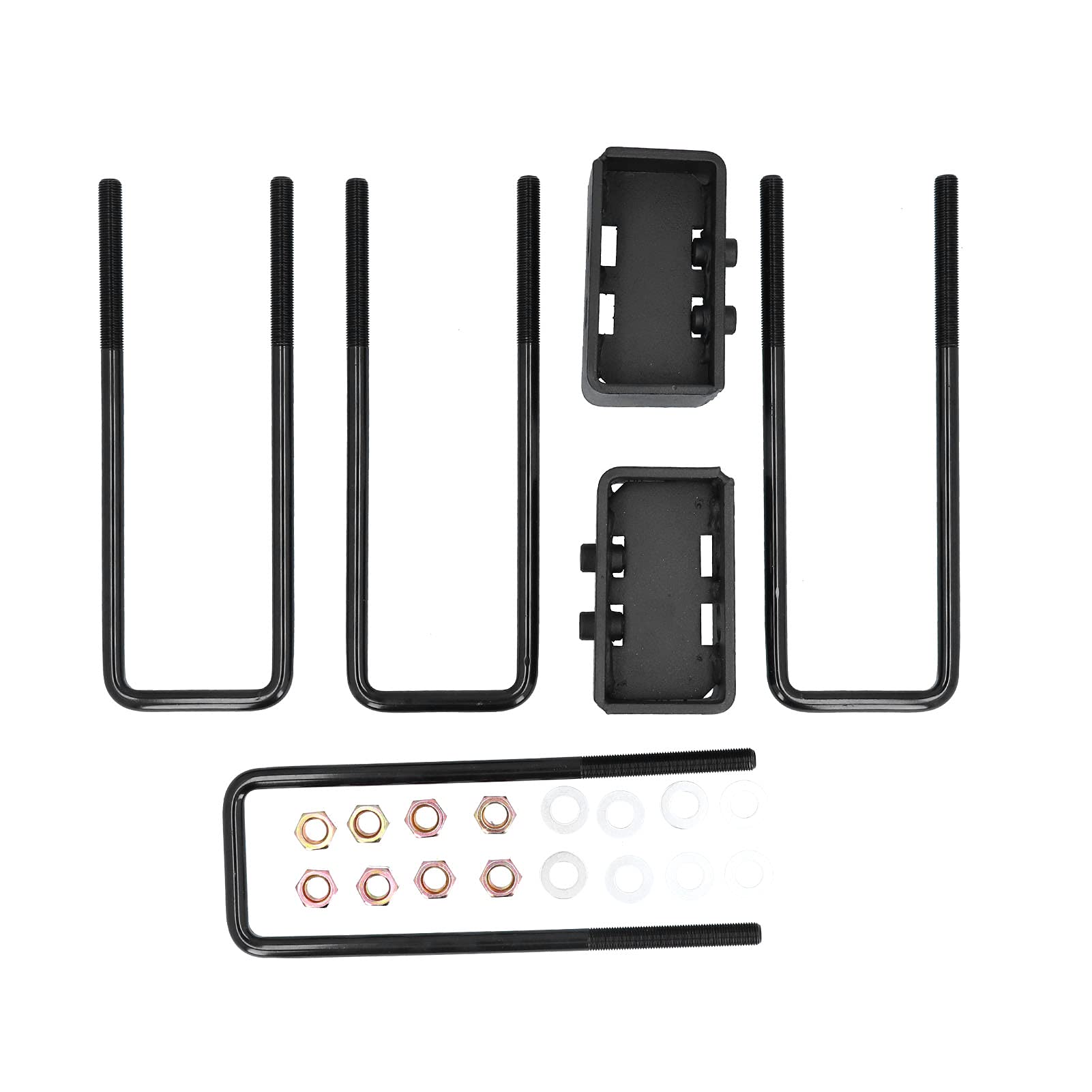 Kit de rehausse arrière de 7,6 cm (3 pouces) avec entretoise robuste en acier au carbone pour 2WD et 4WD (modèles 2004-2018). Améliore la garde au sol et la durabilité.