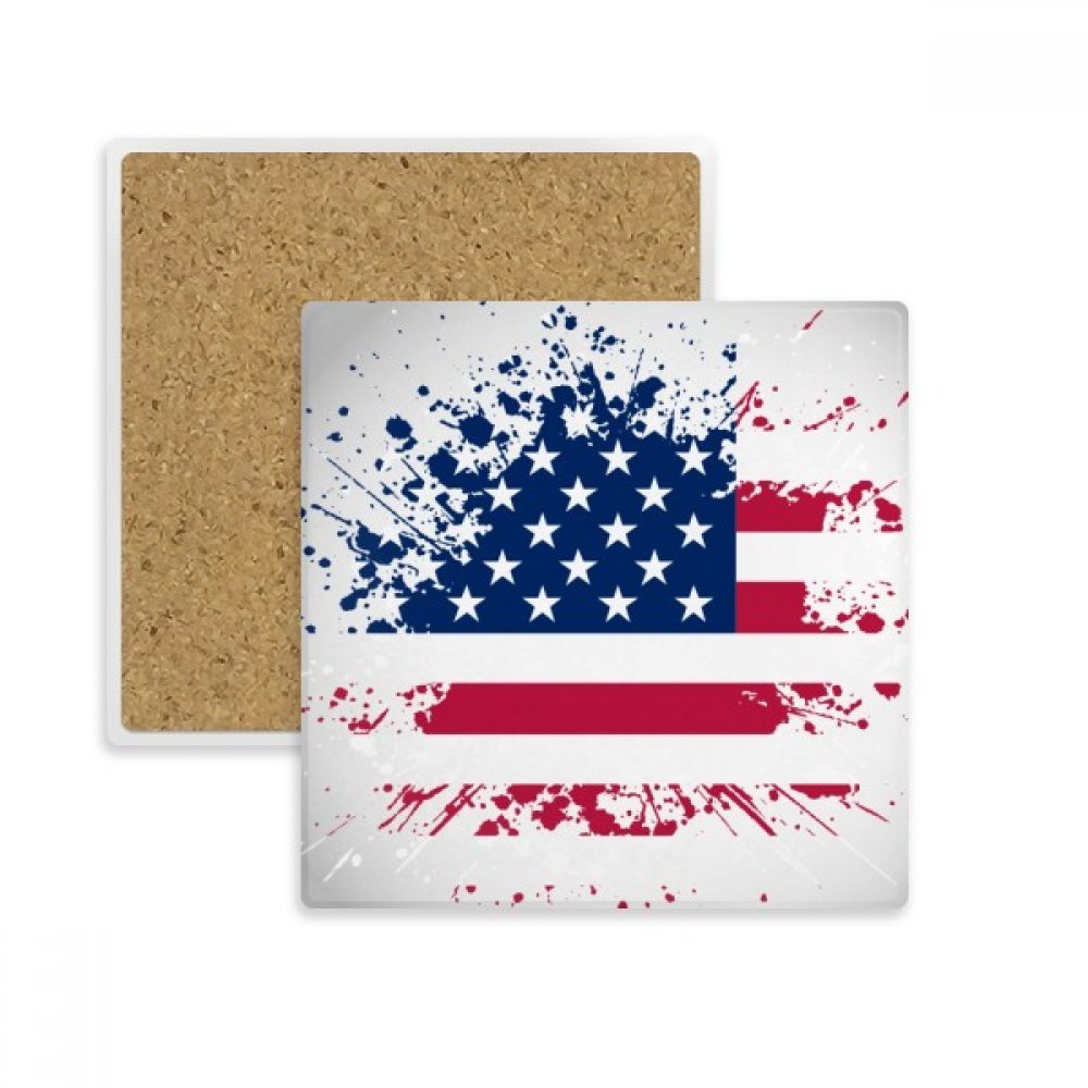 Drapeau USA dessous de verre en pierre absorbante pour vos verres et tasses