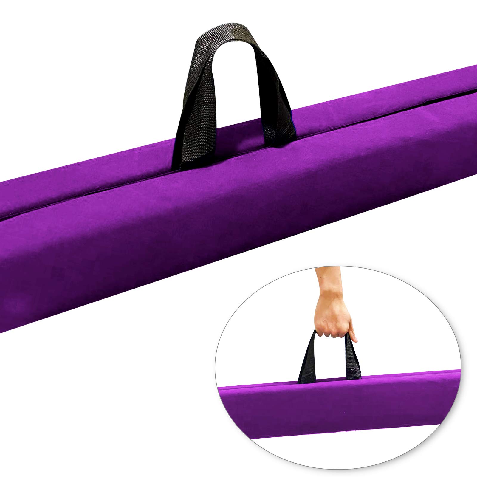 Trave da ginnastica pieghevole da 8 piedi, attrezzatura da ginnastica da pavimento per ginnasti, bambini e adulti, base in gomma antiscivolo, barra di bilanciamento professionale per