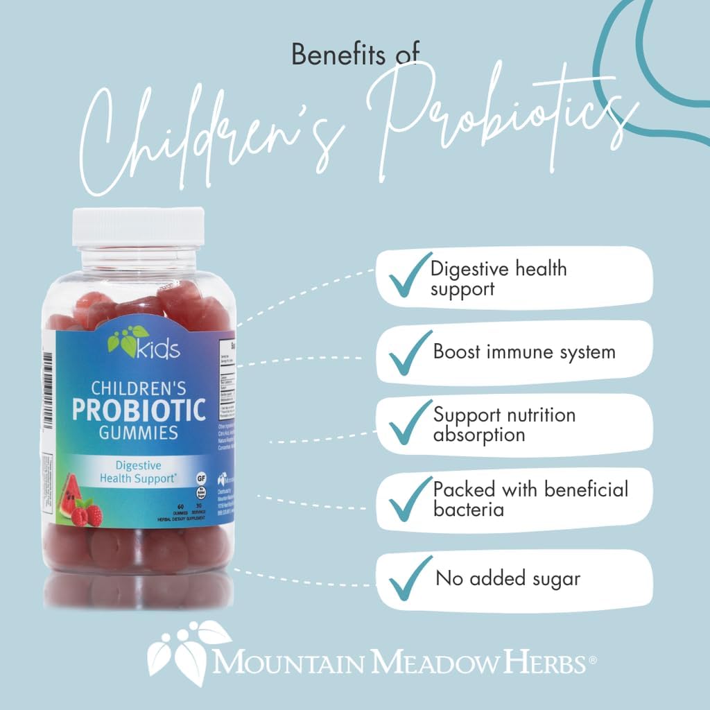 Mountain Meadow Herbs Children’s Probiotic Gummies for Kids | Digestive Regularity Support | Immune System + Microbiome Health for Kids | Ages 3+ No Added Sugar 60 ct. - Image 2