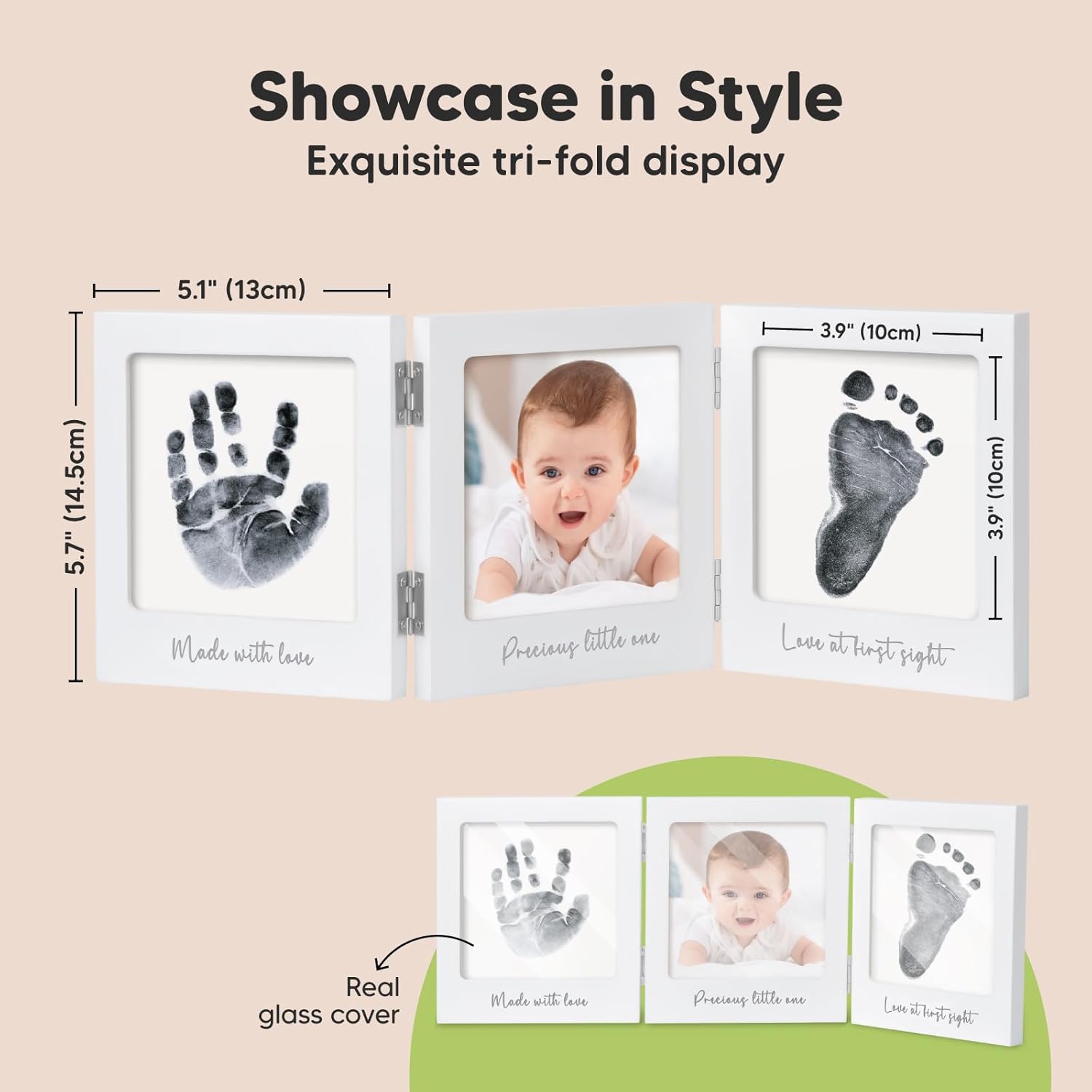 KeaBabies Inkless Baby Hand And Footprint Kit and Inkless Hand and Footprint Maker - Ink Pad for Baby Hand and Footprints, Baby Picture Keepsake Frame, Dog Paw Print Kit