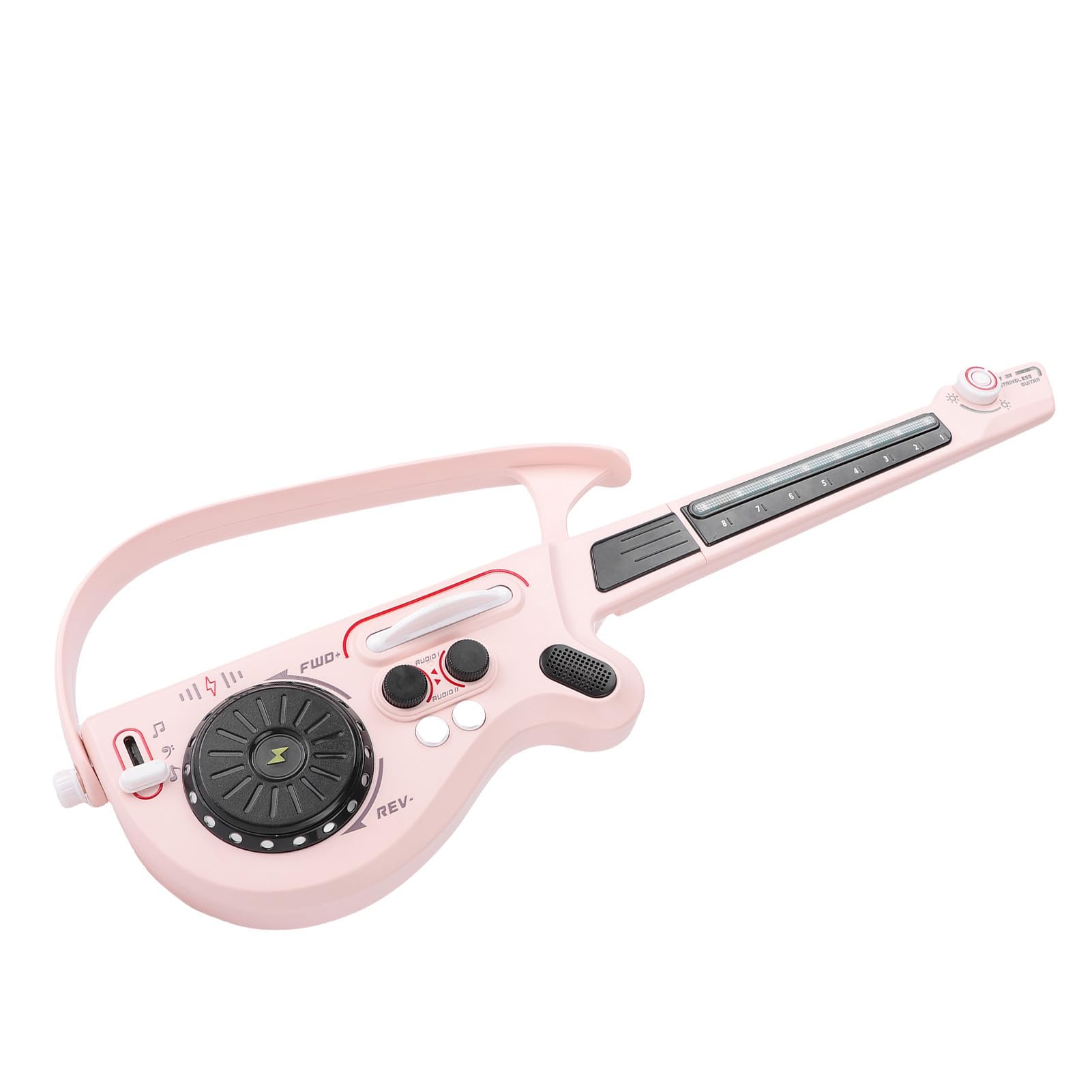Tosuny Giocattolo per Chitarra Bluetooth per Bambini | Giocattolo Elettrico per Bambini Pieghevole Senza Corde per Strumento Musicale (PINK)
