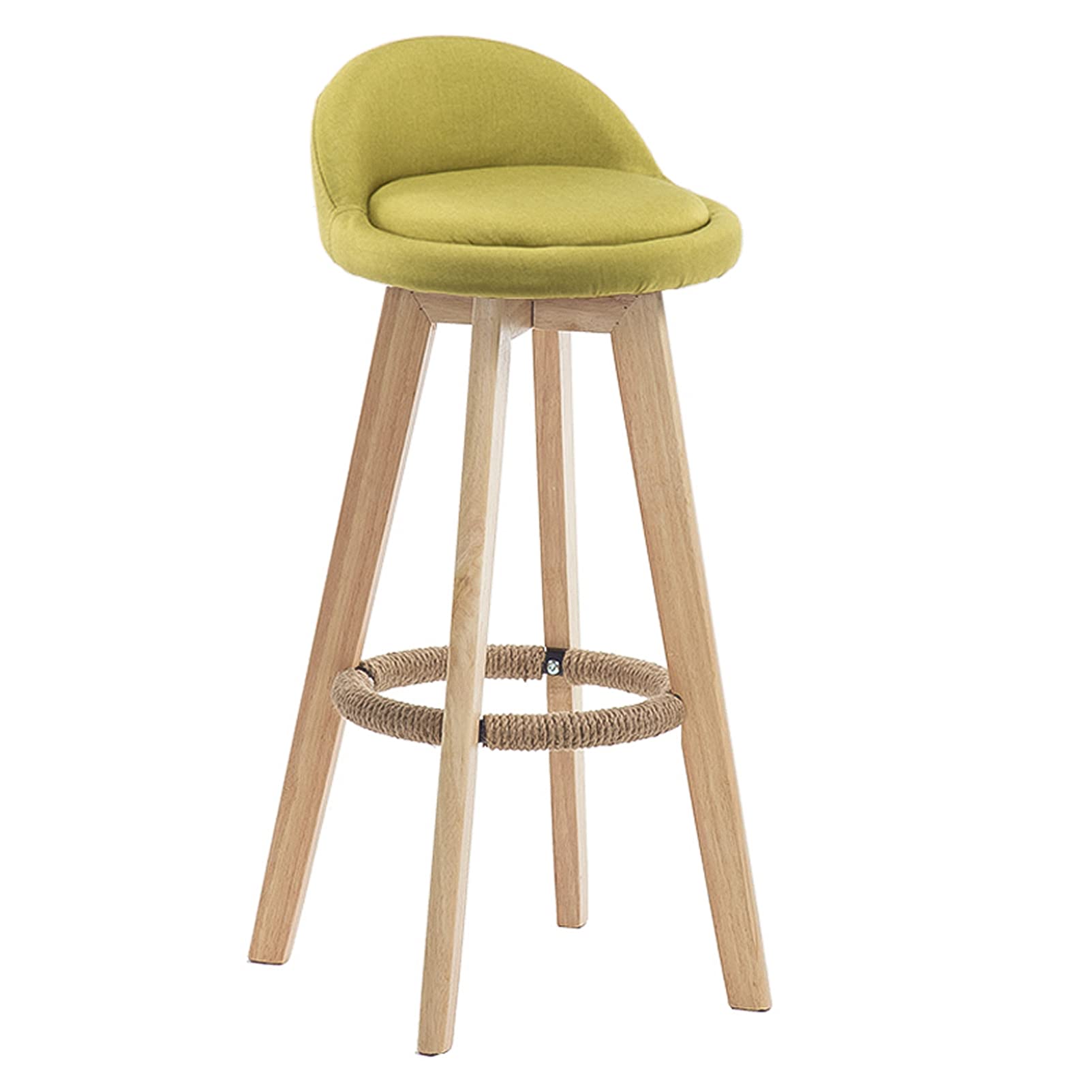 Chaise haute cuisine bois assise 83cm verte avec coussin