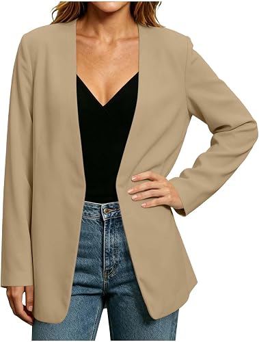 Women Blazer Plus Size Office Single Button Business Casual 