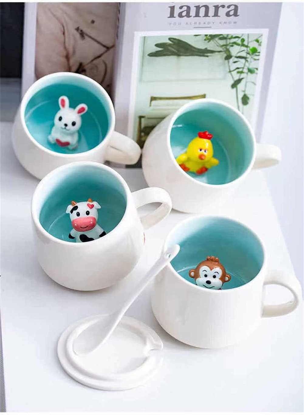 Lemon Park Surprise 3D Coffee Mug Animal Inside 12 oz with Dinosaur,Cute Cartoon Handmade Ceramics Cup,Christmas Birthday Surprise for Friends Family or Kids (Dinosaur) - Image 5