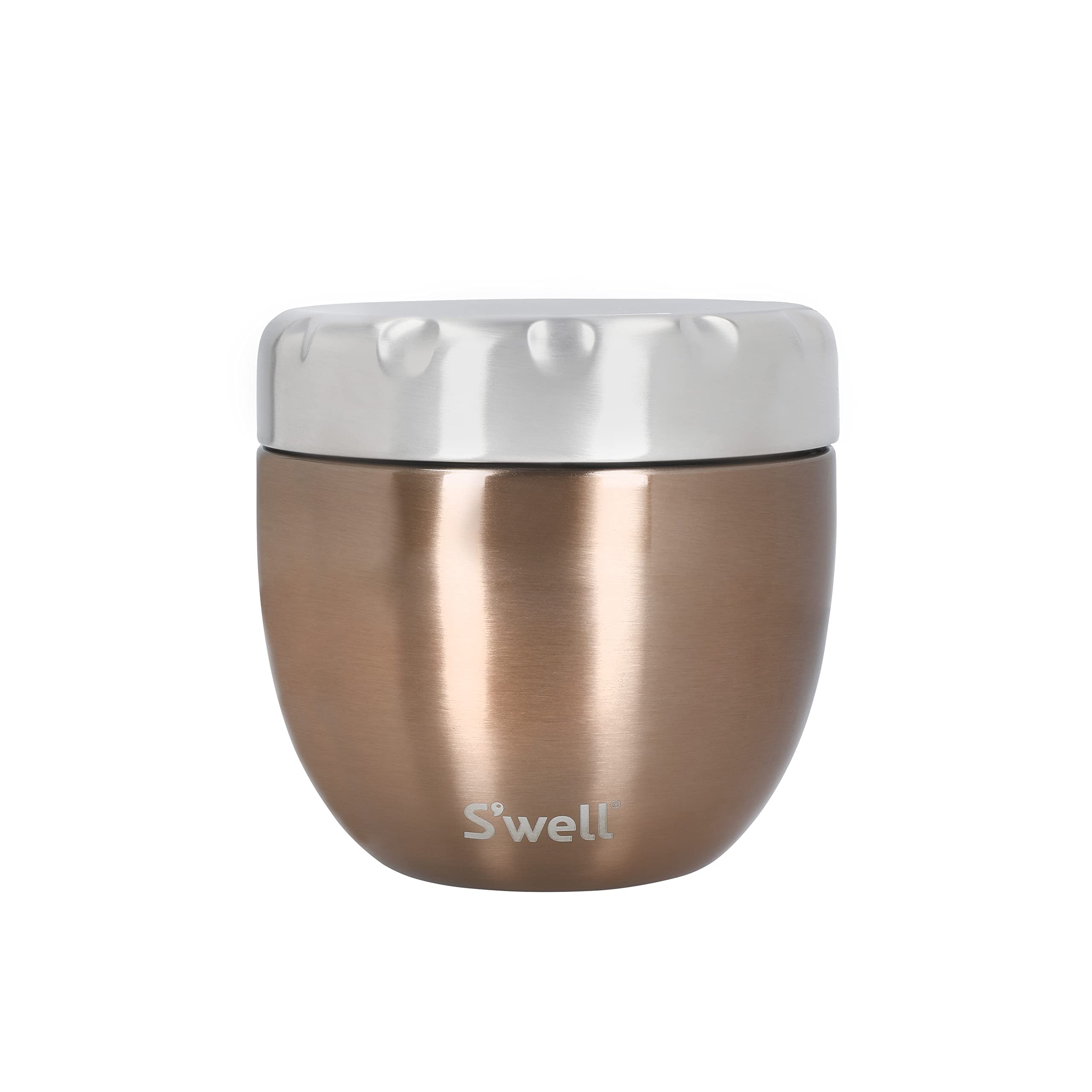 S'well Eats 2-in-1 Food Bowl with Screw-Top Lid, 636ml, Pyrite, Triple-Insulated and Leak-Proof Food Flask for On-The-Go Eating up to 11h Cold/7h Hot, Gold