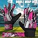 Veltine Sports Soccer Goalie Gloves for Kids Youth Junior Boys Funky Football Goalkeeper Gloves with Double Wrist Protection (Pink, Size 5 Suitable for 9-12 Years)