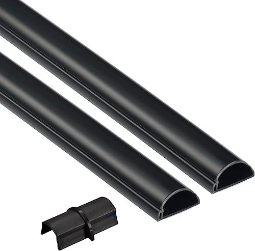 D-Line Ocultador de cable de TV, cubierta semicircular, montaje en pared, bisagras de una pieza, para pintar, adhesivo, decorativo, 2 de 1.18 de