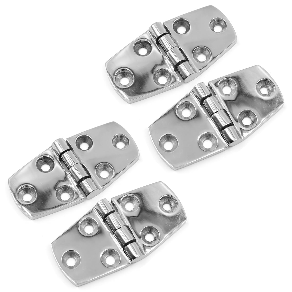Pofet 4Pcs Durable 316 Marine Stainless Steel Casting Strap Hinge Door Hinge For Boat Yacht Rv
