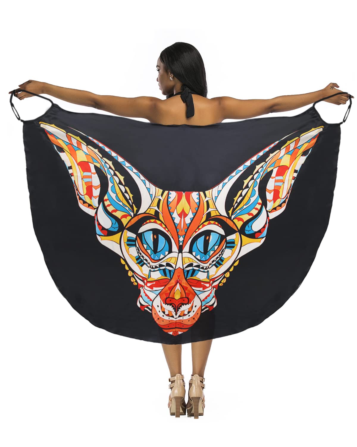 Rayson Vestido de Playa Mujer Cover Up Escotado por Detrás Sin Mangas Moda Pareos Cuello en V Beach Bikini Camisolas Pareos de Playa Abrigo Bañador Verano Beachwear