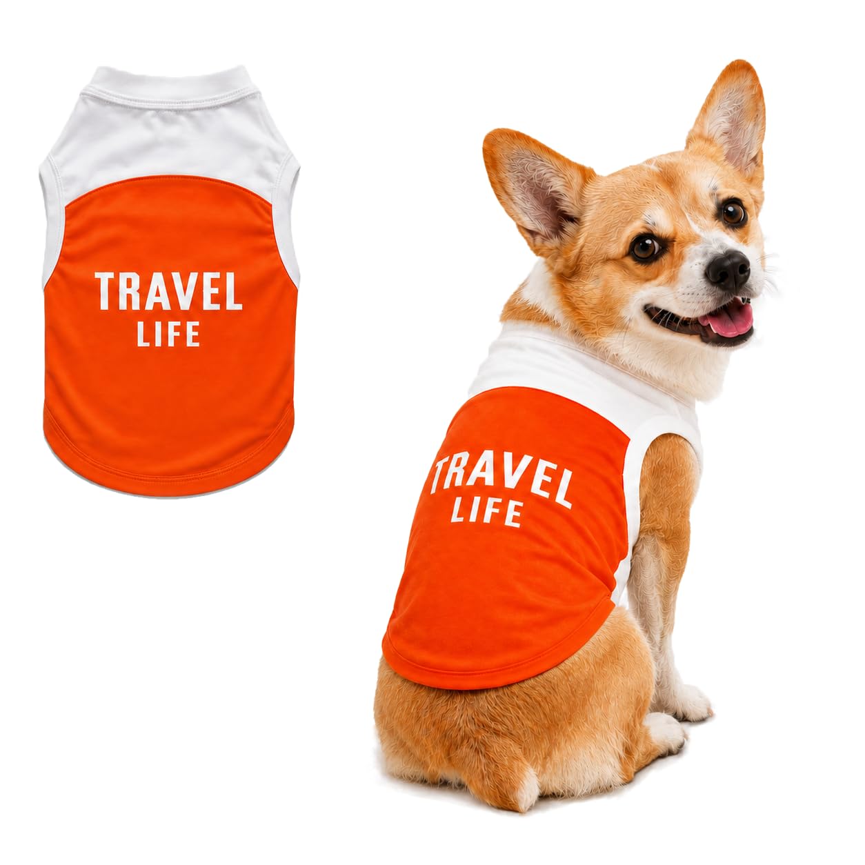 Orange Dog Clothes Cooling Dog Shirt - UV Protection Breathable Summer Dog Summer Shirt, Lightweight Stretch T-Shirt for Dogs Outdoor Running Walking Training Hiking, Sport Dog Tshirt (Large)