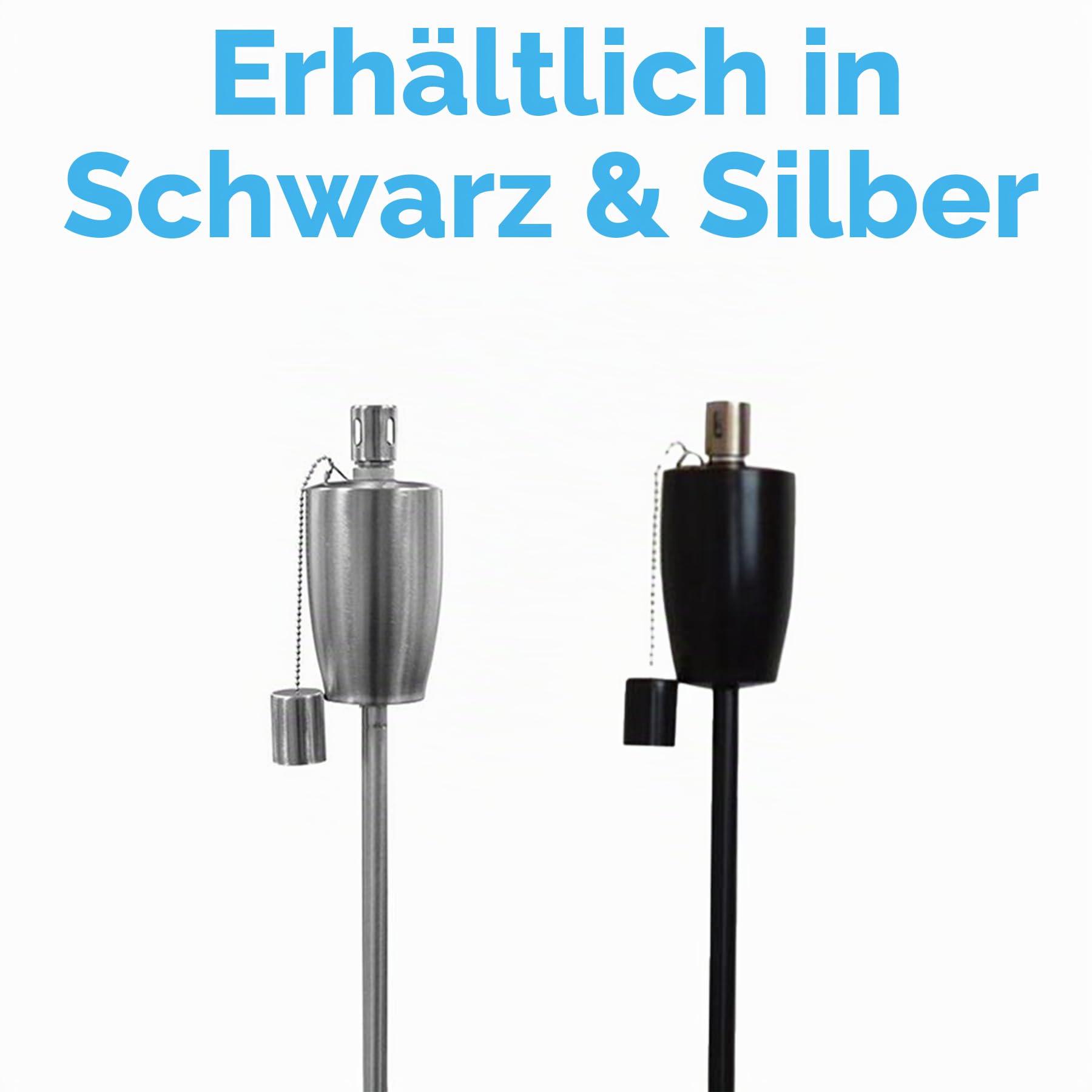 Harbour Housewares Metallgartenbrenner - Fass - Schwarz - Pack 6