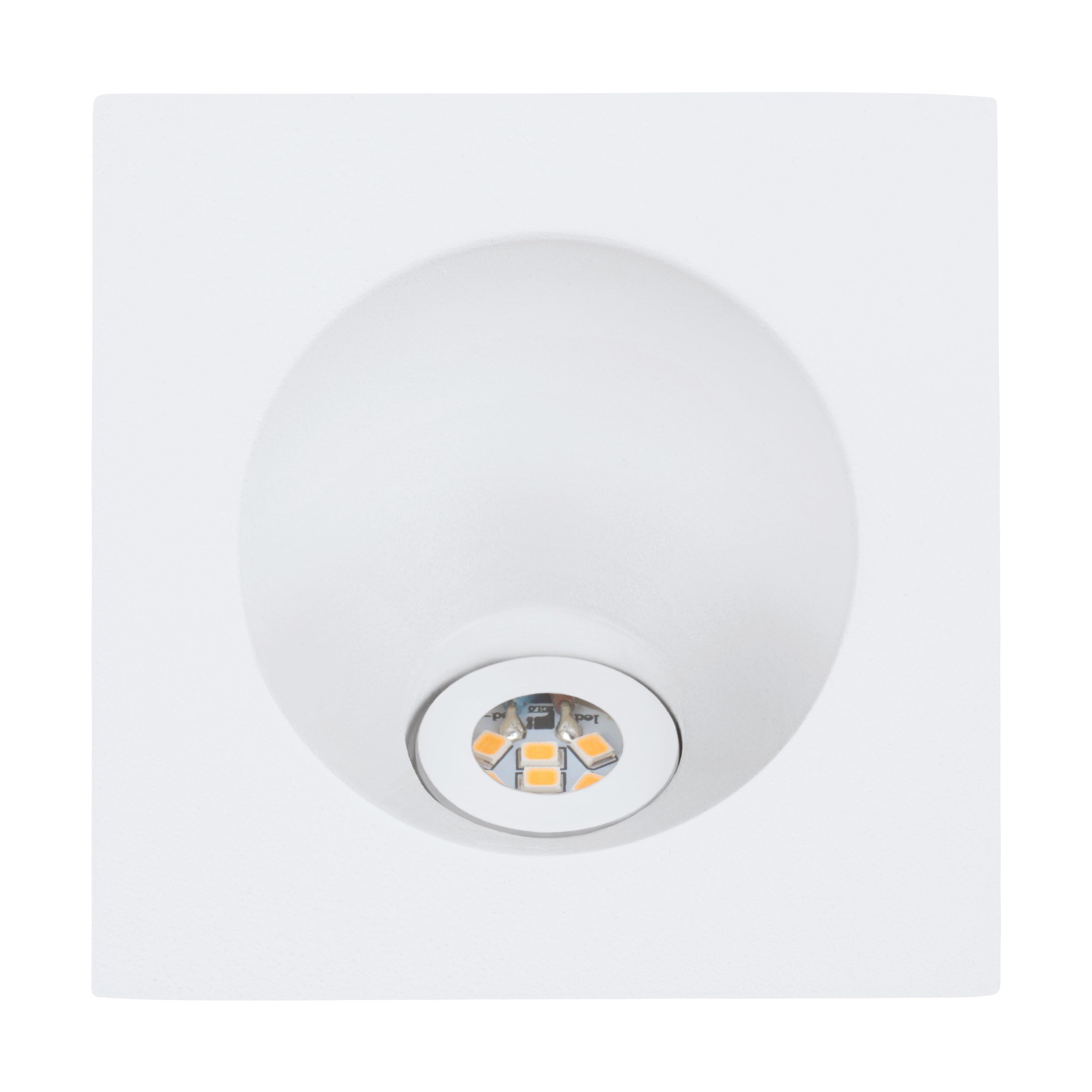 Eglo LED empotrable Zarate 1, foco LED de fundición de aluminio y plástico, lámpara empotrable LED en blanco, foco LED empotrable plano, luz cálida, L x A 8 cm
