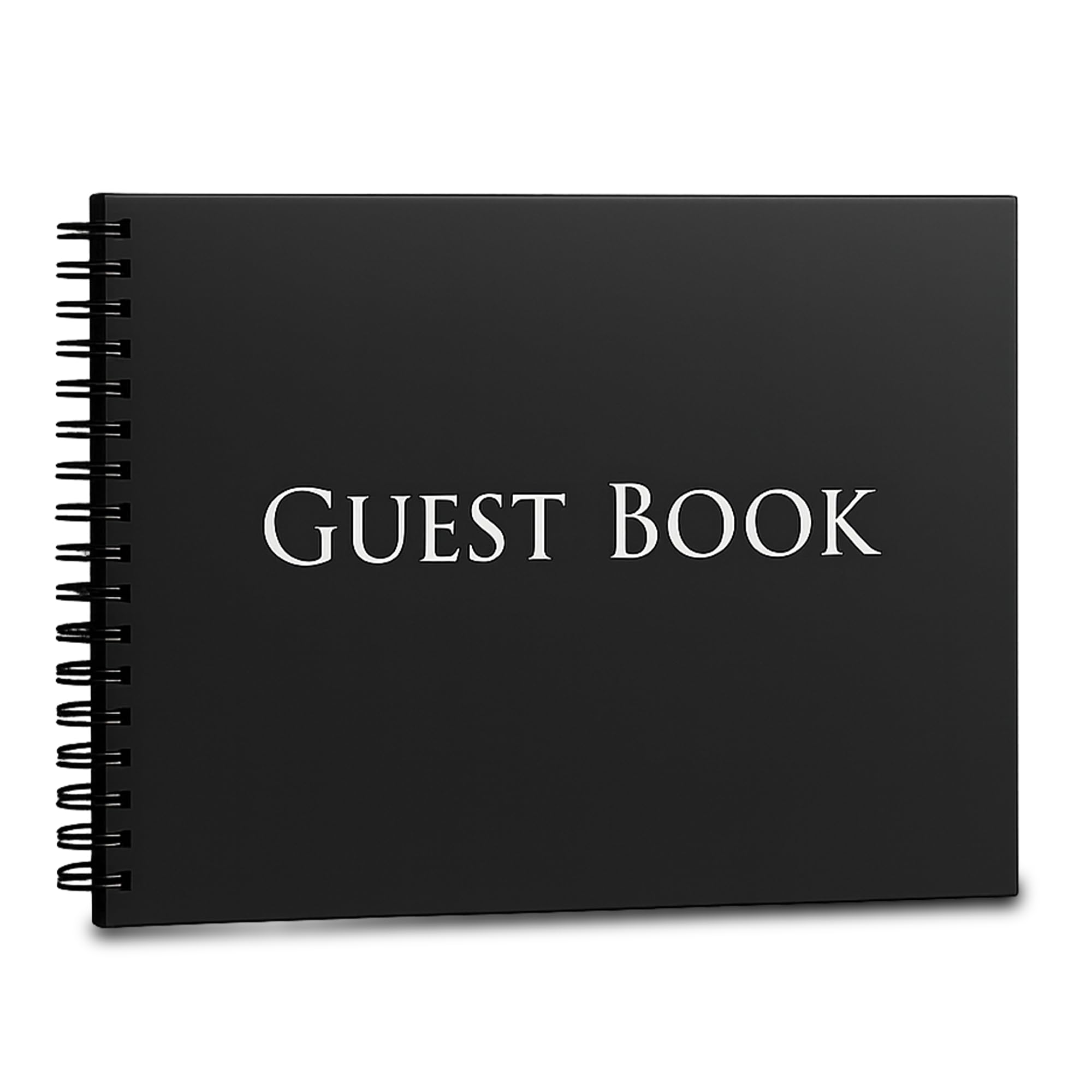 Iconikal Hardcover Guestbook 1,260 Entries Charcoal 10x8-Inch Spiral Bound Sign-In Wedding Funeral Birthday Shower Vacation Rental Memory Guest Book