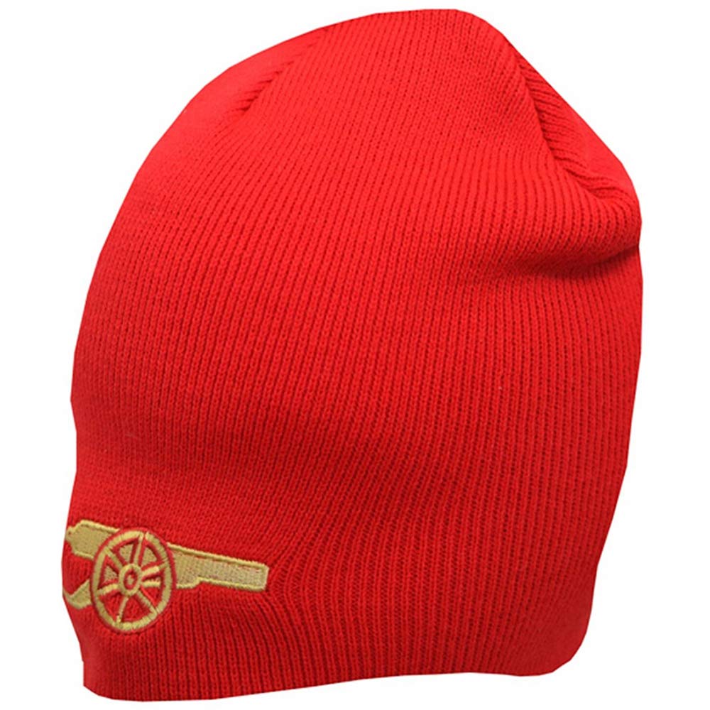 Arsenal F.c. Men's Red/Gold Arsenal Fc Official Football Core Cannon Emblem Beanie Hat (One Size) ()