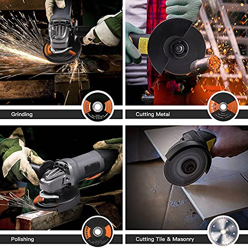 Amoladora-Angular-1300W-125mm-y-12000-RPM-Herramienta-con-Interruptor-de-Paleta-3-Discos-para-LijarPulirCortar-2-Cubiertas-Protectoras-de-Ruedas-1-Bolsa-Portatil