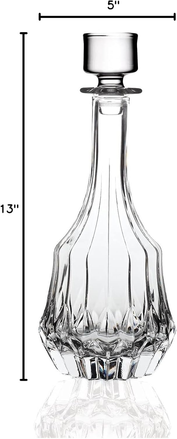 Elegant and Modern Design RCR ADAGIO Crystal Decanter with Hand Blown Italian Style Premium Crystal Glass for Drinking Alcohol and, Beverage - 30 oz Capacity