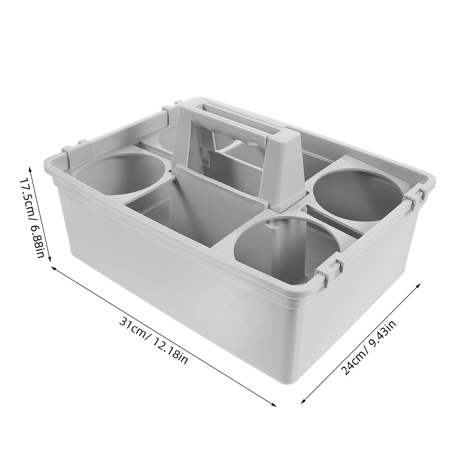 DOITOOL Cesta Organizadora de Plástico y Compartimentos Separados Asa Ergonómica para Almacenar Utensilios y Productos de Limpieza Hogar