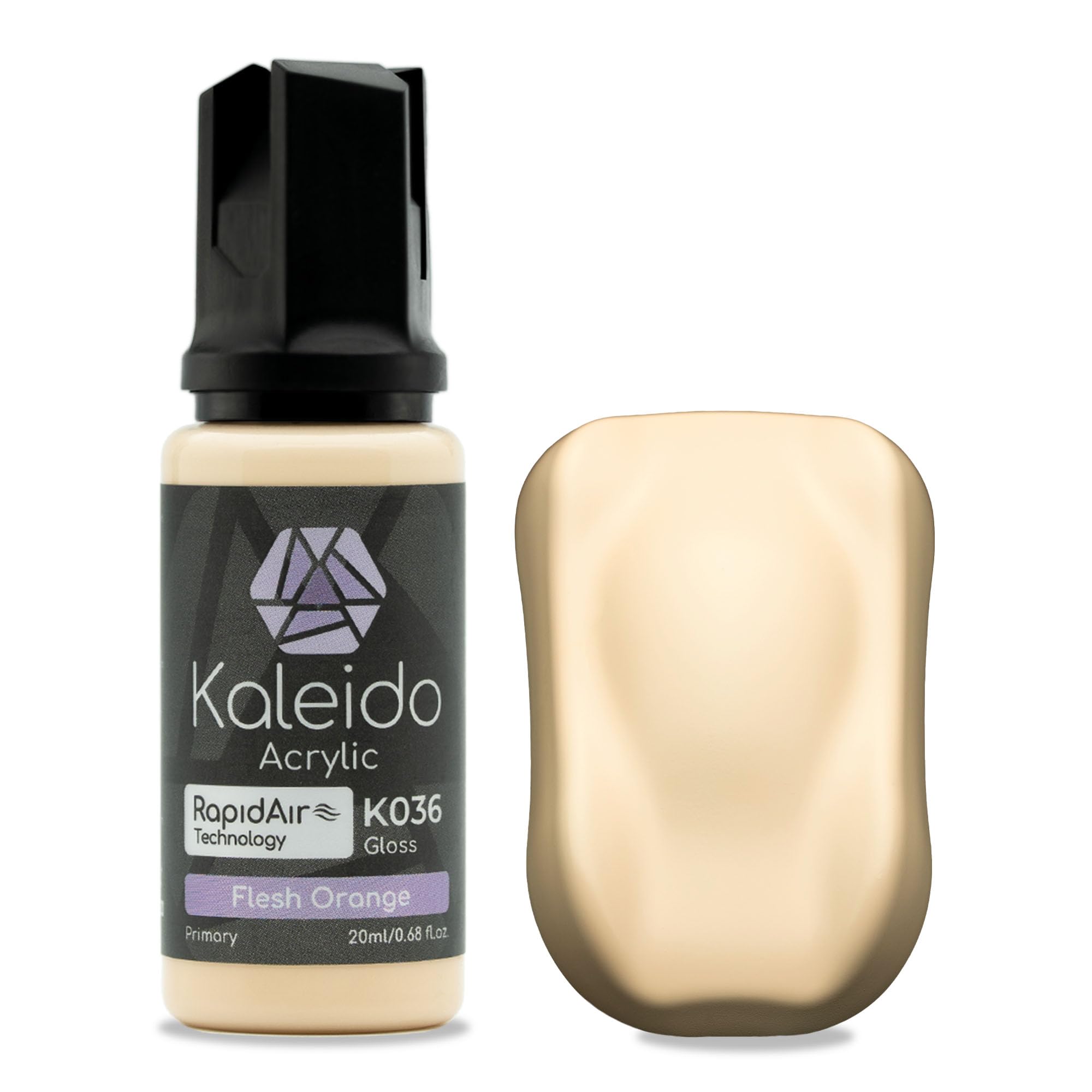 Kaleido Primary Colors 20ml K036 Flesh Orange, Water-Based Acrylic, Airbrush Paint for Scale Models, Gundam, Mecha, Miniature, Figures, Car & Sci-Fi Kits, Pre-Thinned, High Gloss, Fast-Drying