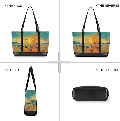 Miniatura 3 de Sunset Deers - Bolsas para computadora con clase con cremallera para universidad con pañal maletín ejecutivo para mujer