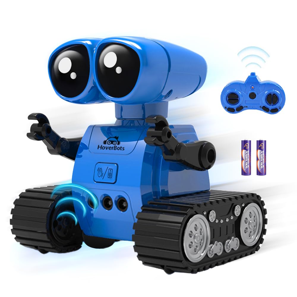 Robot Toys, Rechargeable RC Robots for Kids, Remote Control Robot Toy with Gesture Sensing, LED Eyes, Flexible Head & Arms, Dance Moves and Music for 4 5 6 7 8 Years Old Boys Girls, Blue