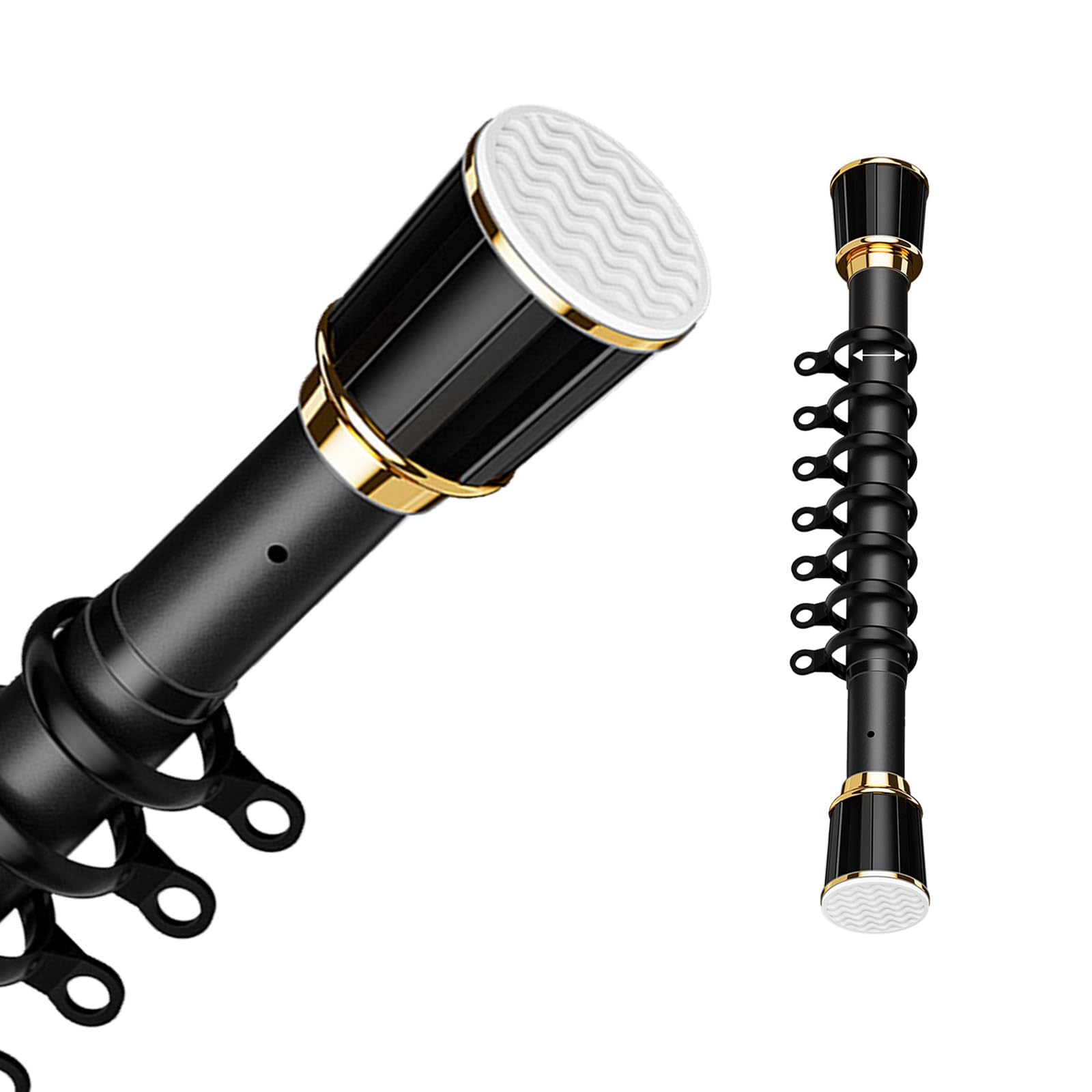 WQPMNYG Extendable No-Drill Shower Curtain Rod - Adjustable Clamping Design for Easy Bathroom & Closet Installation Rustproof Durable Space-Saving Solution