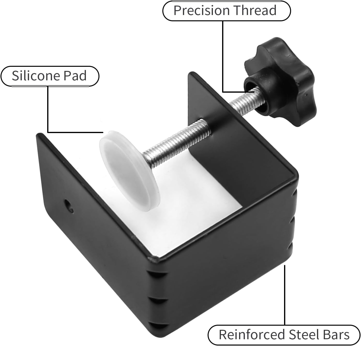 4Pcs Universal Drawer Clips - Front Installation C-clamp Cabinet Mounting Clamps with Soft Silicone Pad