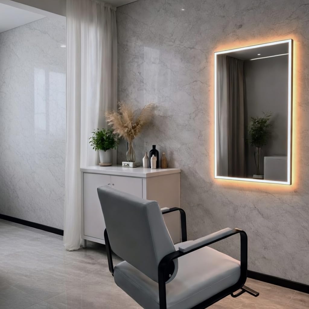 Soulaca 24" W x 40" H Smart Mirror with 22" Screen Display with webOS LED Salon Entertainment Streaming TV Apps for Barber Shops, Beauty Studios Voice Control