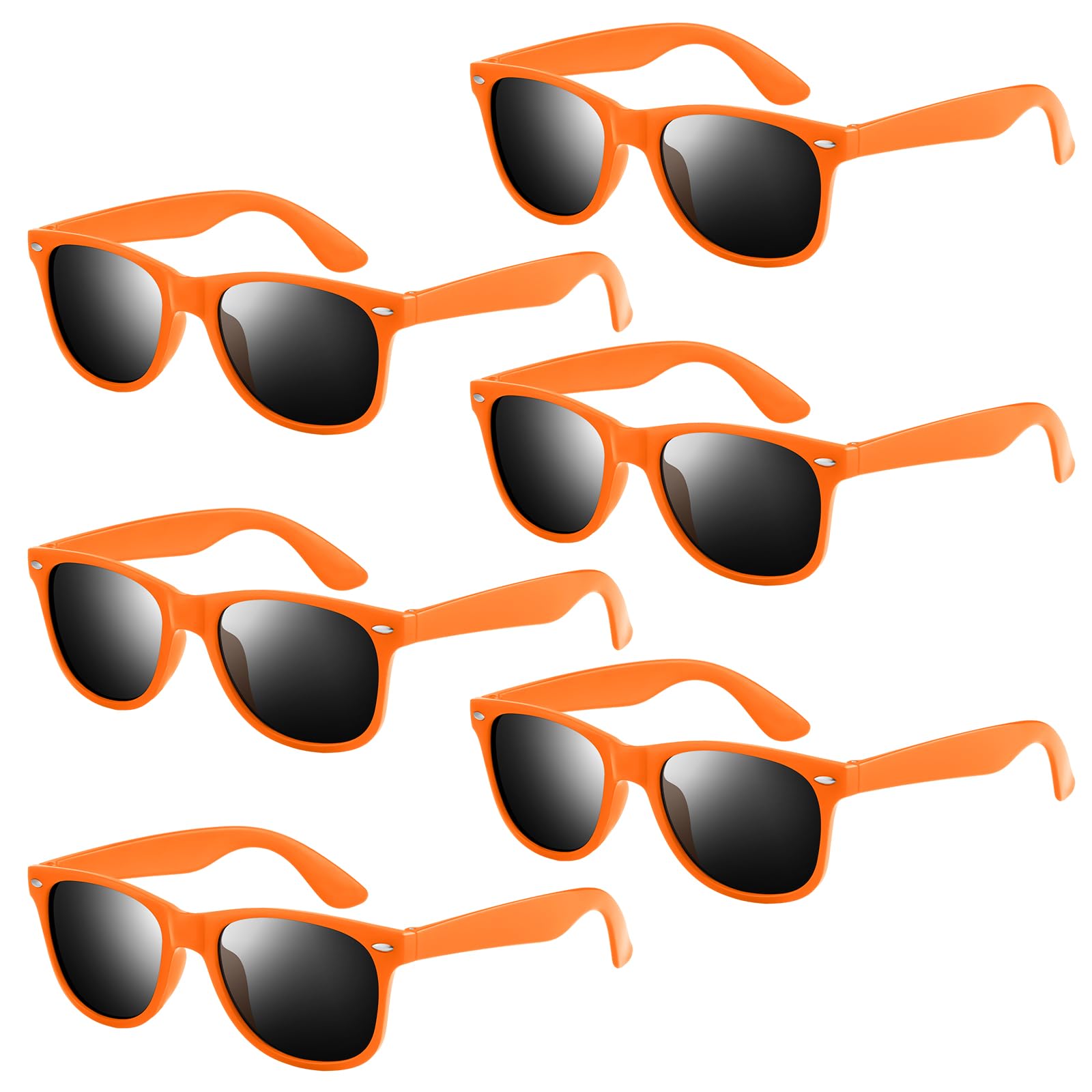 NEBURORA 12 Pack Orange Neon Sunglasses Bulk Retro Colorful Party Glasses for Adult Men Women Birthday Wedding Summer Beach Pool Party Supplies