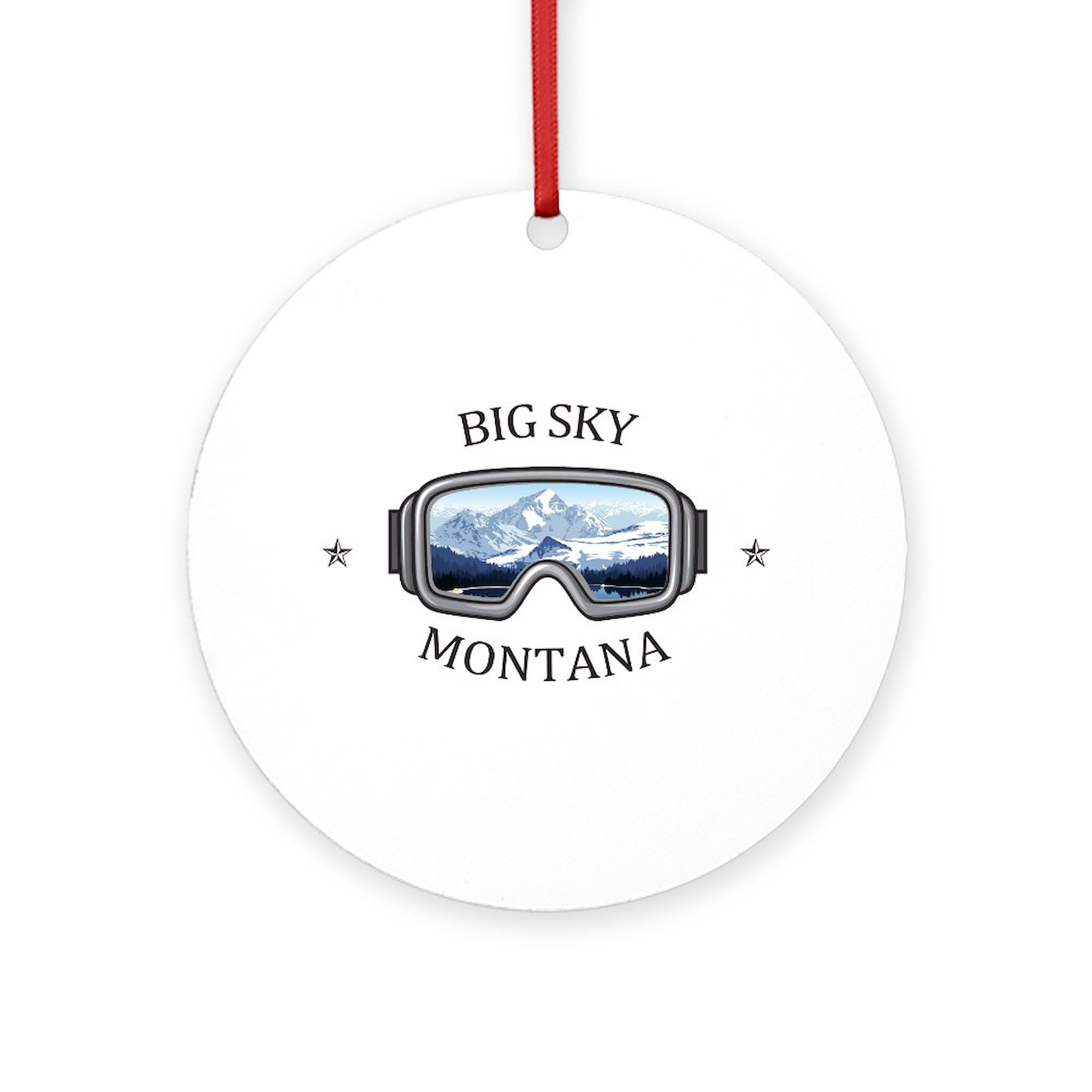 CafePress Big Sky Big Sky Montana Round 4" MDF Holiday Ornament