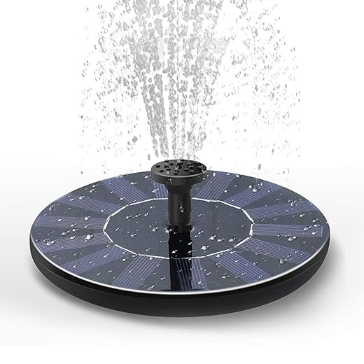 Solar Fountain Water Pump for Bird Bath, New Upgraded Mini Solar Powered Fountain Pump 1.5W Free Standing Solar Panel Kit Water Fountain for Garden, Pond, Pool, and Outdoor