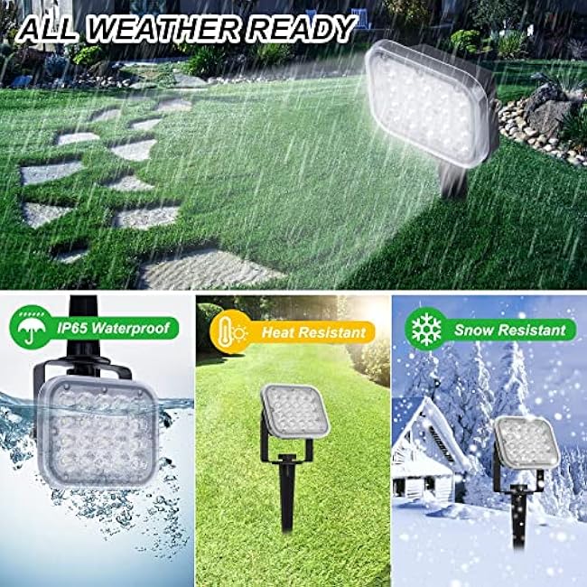 Solar Spot Lights Cold White Spotlights Landscape Lighting