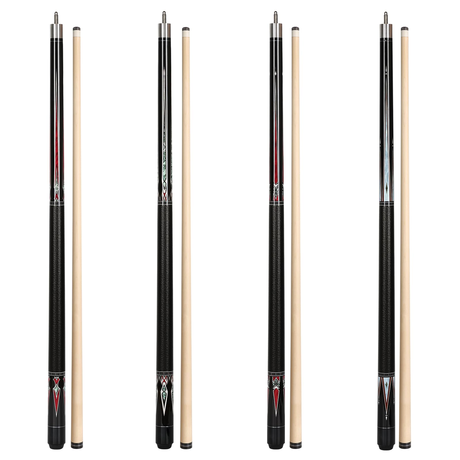 LOTKEY Pool Cue Sticks for Adults,Super Straightened Up 58'' 18 19 20 21oz Billiard Cues Canadian Maple Tacos De Billar Profesional Set of 4/3/2/1 House Bar Pool Que Table Beginner Pool Queue