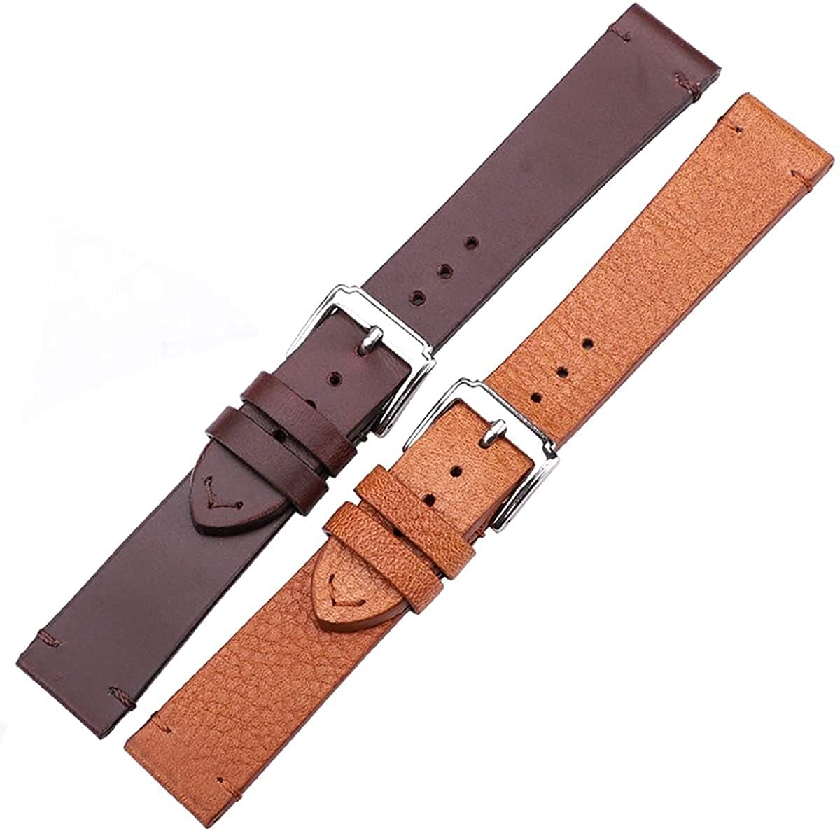 Watch -Gurt Cowhide Leder Uhrenbänder 18mm 20mm 22mm Männer Frauen Vintage Uhrenbandgurt Blet mit Edelstahl -Nadel Schnalle -Gurt (Farbe: Braun, Größe: 20 mm) (Farbe: Lieber Freund, Größe: 18mm)