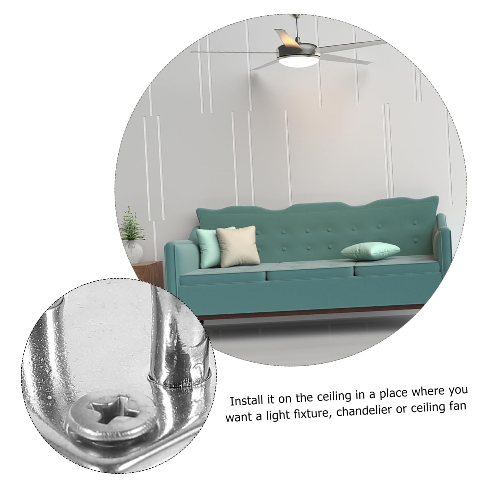 OUNONA 8 Anillos De Acero Inoxidable Gancho De Techo Multiusos Ganchos De Techo Resistentes Ganchos Para Colgar Ventiladores Para Instalación En Techo Para Hamaca Para