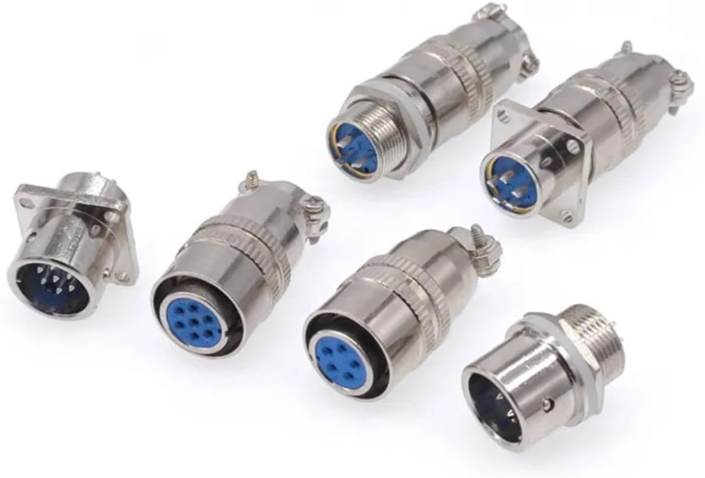 1Pcs XS12 Connector 12mm Quick Push-Pull Circular Square Socket 2pin 3pin 4pin 5pin 6pin 7pin 3A 400v Male and Female(Circular 6P)