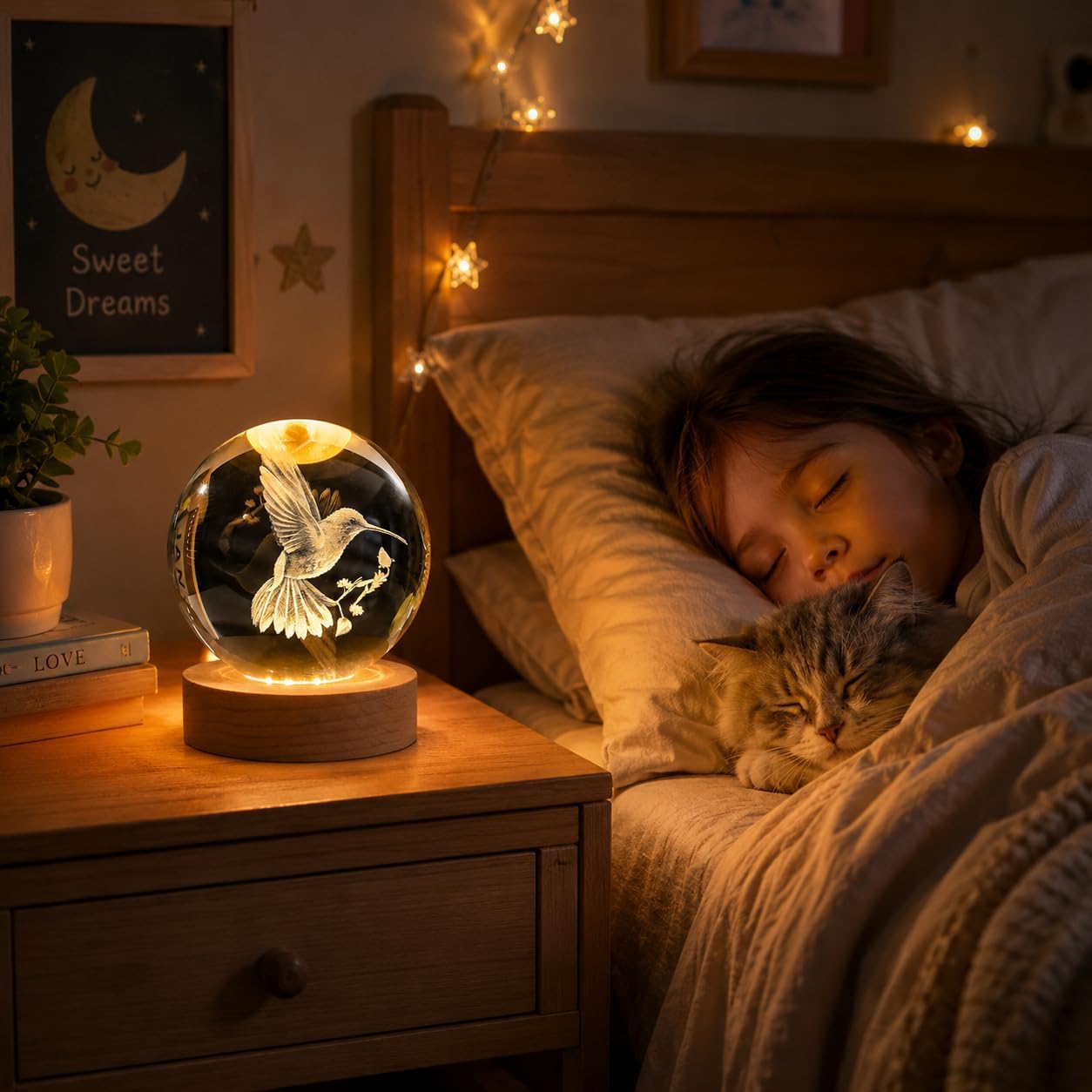 Bird Gifts for You, Large 3D Bird Lamp, Crystal Night Light 16 Color Changing with Remote Control for Bedroom Decor, Hummingbird image 5