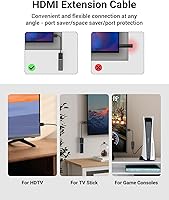 Vista 2 de VCE Paquete de 2 adaptadores HDMI macho a hembra giratorios HDMI extensión convertidor chapado en oro para Google Chrome Cast, Roku Streaming Stick