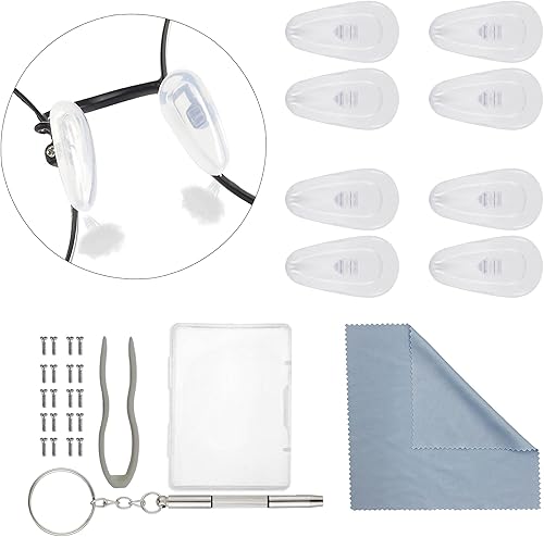5 pares de almohadillas para la nariz para anteojos, kit de repuesto de almohadillas de nariz de silicona suave, kit de reparación de lentes de