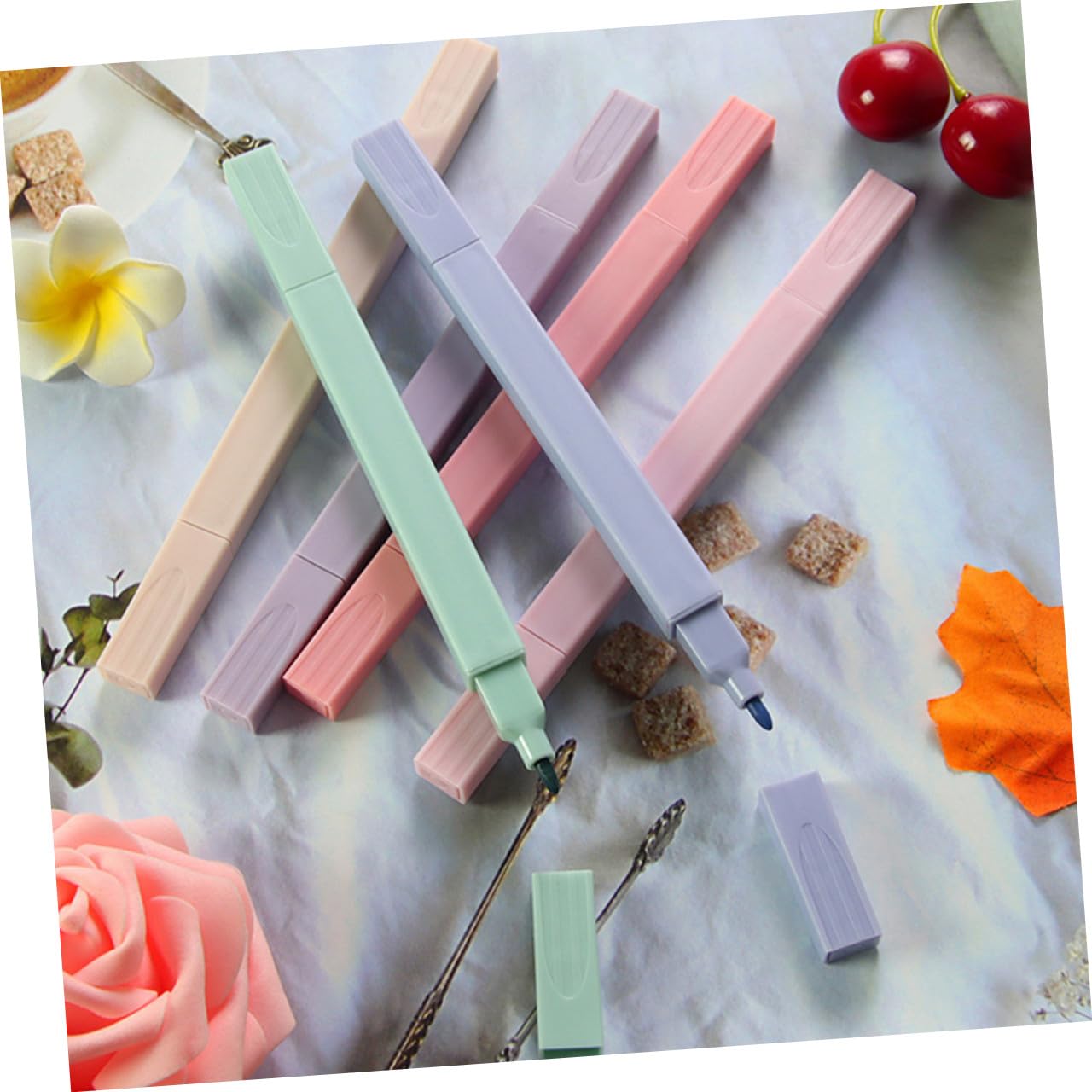 SHINEOFI 24pezzi Evidenziatori Doppia Estremità Portatili Di Penne Colorate Pratiche Per Scrapbooking e Uso Domestico Pigmenti Base d Acqua Duraturi e Colori Intensi