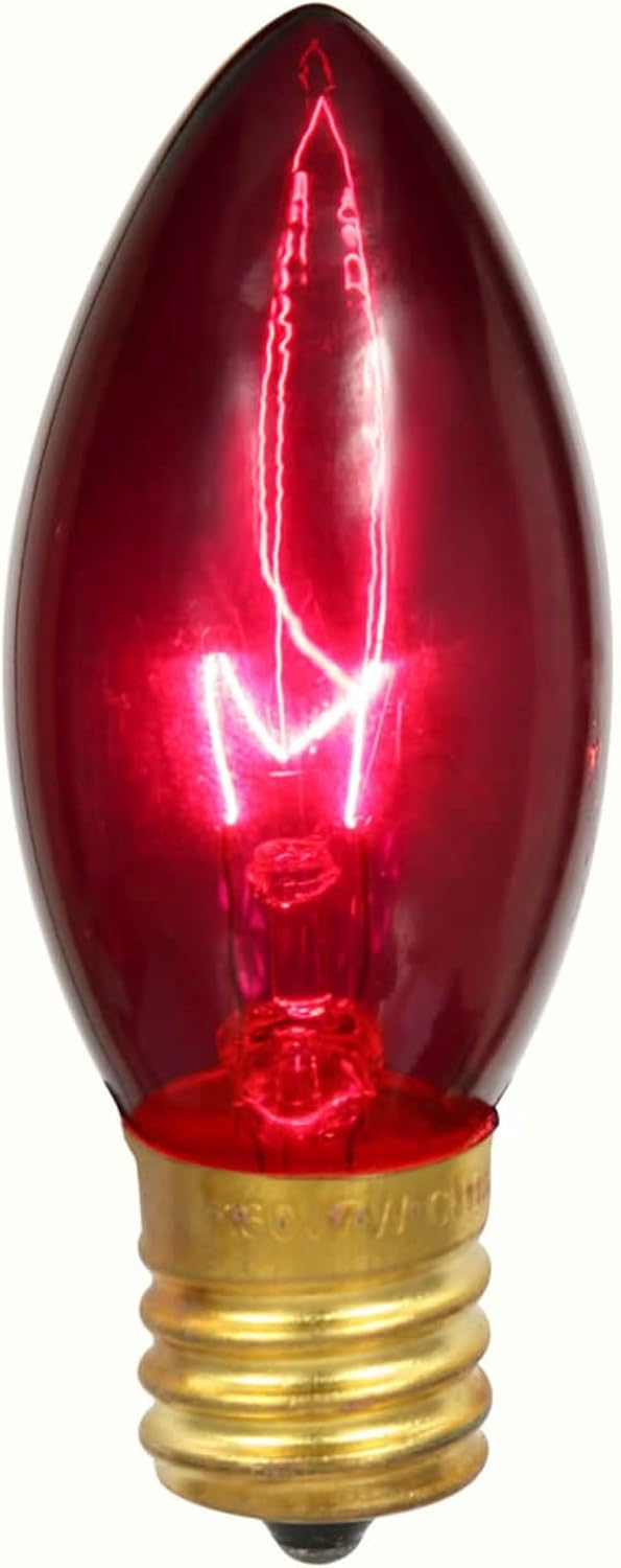 Vickerman C9 Ceramic Red Replacement Bulb, 7 Watt, 130 Volt, UL, Box of 25