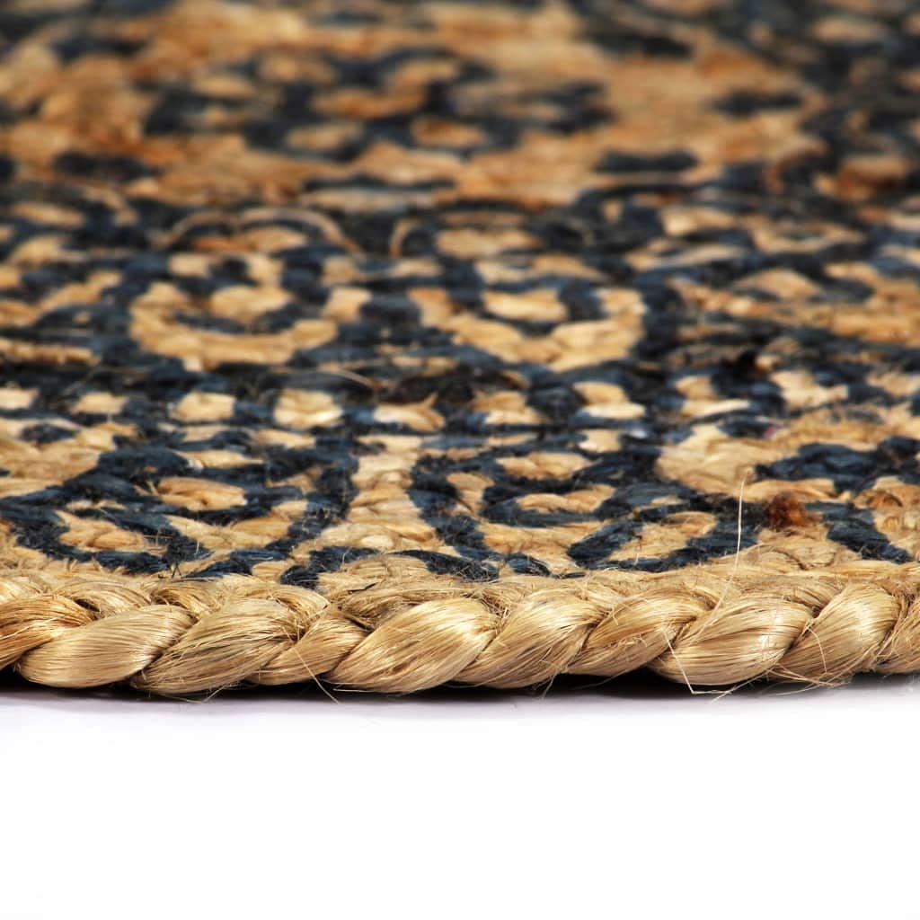 Lot de 6 sets de table ronds en jute tressés à la main, bleu foncé, 38 cm, pour table à manger, matériau naturel résistant, accessoire de table unique, facile d'entretien