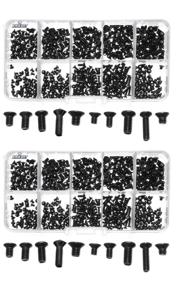 1000Pcs Universal Laptop Repair Srew Set |Multi-Type Assorted Black Steel Screws for Professional Laptop Repair | Hardware Screws Set for DELL LENOVO HP TOSHIBA ACER IBM ASUS (2 Box,1000 Pcs)-image-39