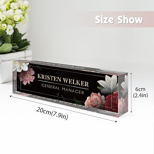 Miniatura 5 de Placa de nombre de escritorio personalizada, placas de nombre personalizadas para escritorios, placa de identificación acrílica personalizada para