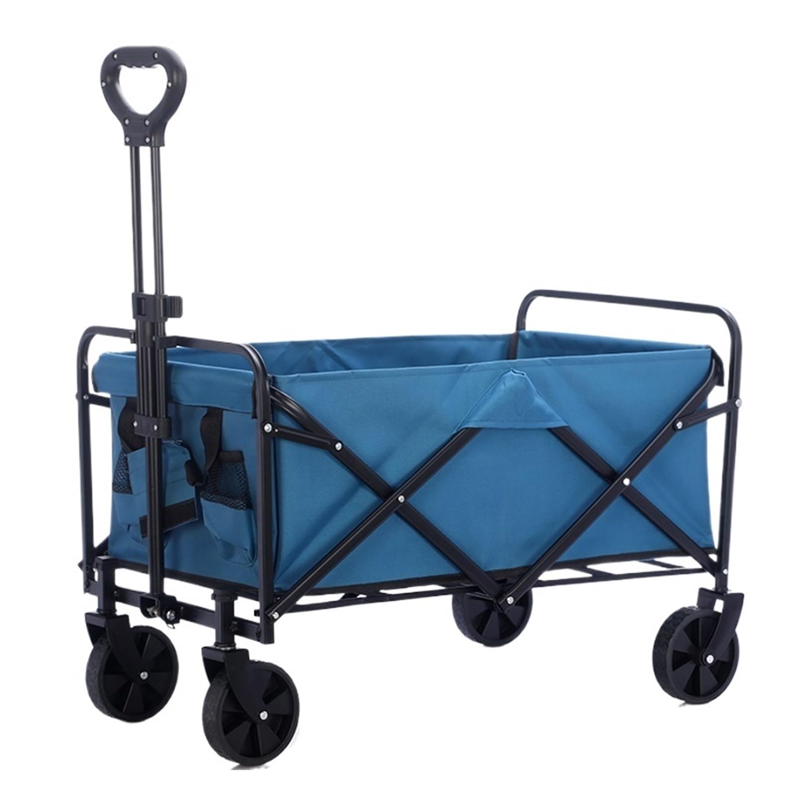 Wagons Carts Foldable, Folding Cart with Wheels Garden Supplies Carts Camping Trolley Wagon Portable Grocery Shopping,Collapsible Wagon(Blue)